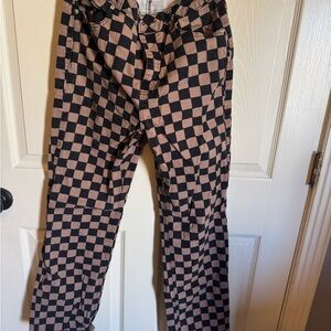 Checkered Black and Tan Pants